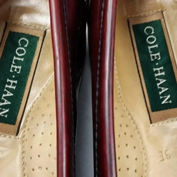 Cole Haan Mens Mahogany Brown Leather Slip-On Tassel Loafer 8.5 - Picture 12 of 14